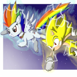 sonic and rainbow dash kiss