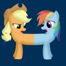 rainbow dash and applejack kiss