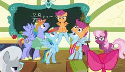 scootaloo and rainbow dash