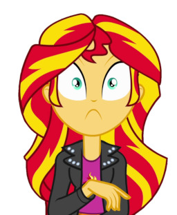 1210689 - safe, sunset shimmer, equestria girls, bacon, bacon hair