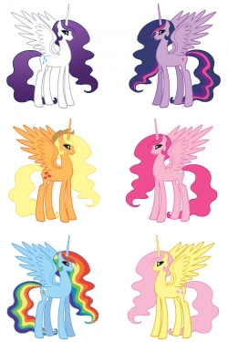 mlp mane 6 as alicorns