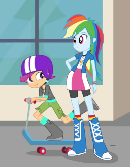 mlp rainbow dash and scootaloo human