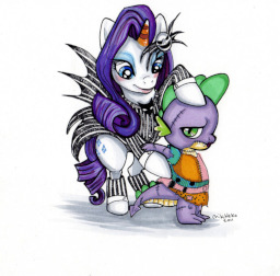 Tricks and Treats with Spike and Rarity - Fimfiction