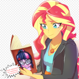 Reading The Book - Sunset's Newest Book - Fimfiction