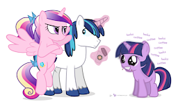 my little pony princess cadence and shining armor as fillies