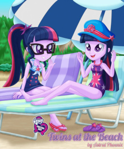 Twins at the Beach - Fimfiction