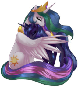 mlp sad luna and celestia